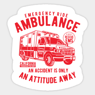 AMBULANCE, EMERGENCY RIDE Sticker